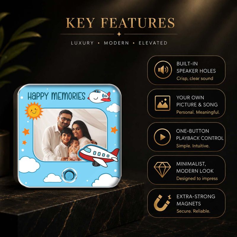 Personalized Audio Fridge Magnet with Custom Photo & Song Unique Musical Memory Keepsake, Customized Gift for Family, Friends & Couples